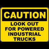 Caution Look Out For Trucks Sign