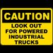 Caution Look Out For Trucks Sign